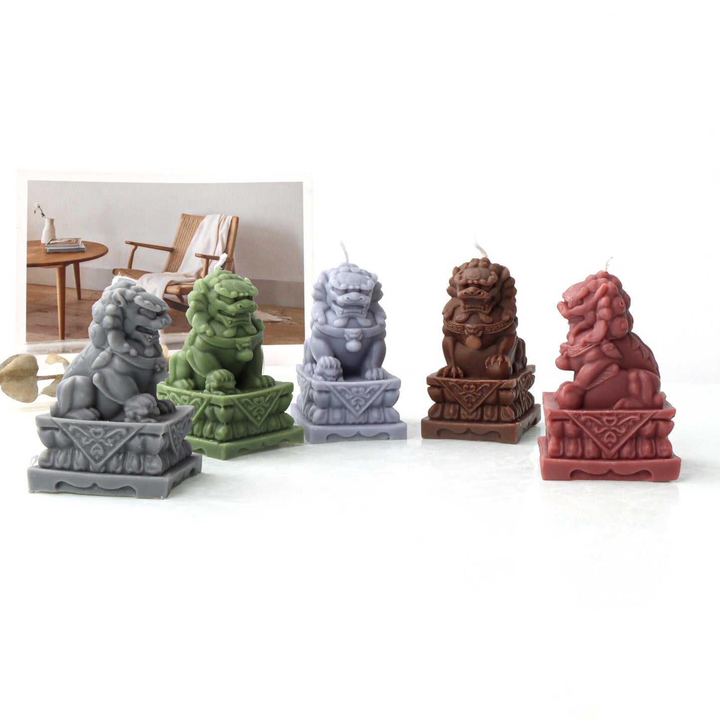 3D DIY Lovely Stone Lion Candle Silicone Mold Simulation Animal Lion Concrete Plaster Silicone Mold Home Decoration clay molds