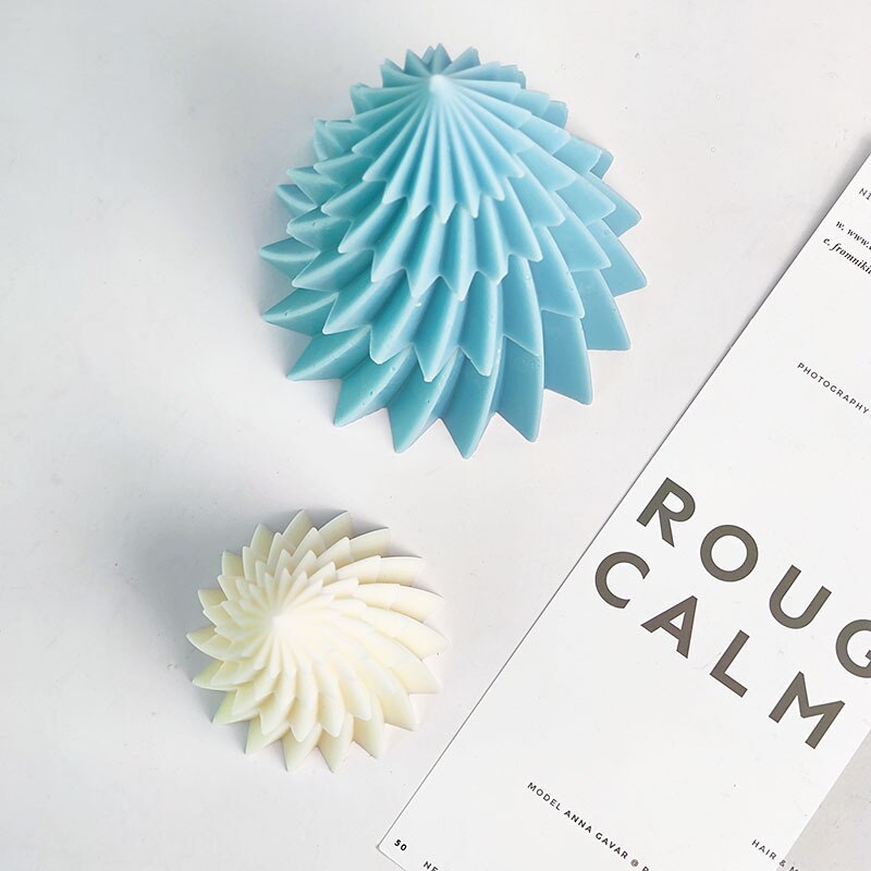 Large Geometric Spinning Pine Silicone Candle Mold Handmade Christmas Tree Aromatherapy Gypsum Resin Soap Mould Home Decor Gifts