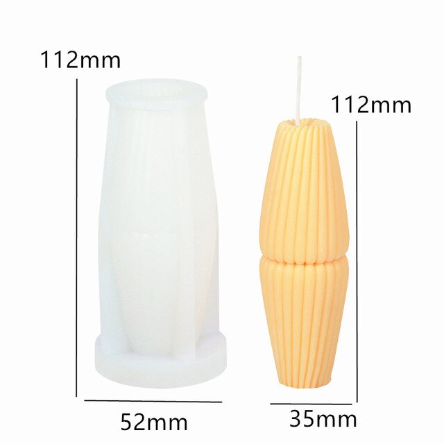 3D Swirl Twisted Knot Candle Molds Wave Twirl Taper Spiral Silicone Mould Geometric Abstract Decorative Wavy Soy Wax Mold clay