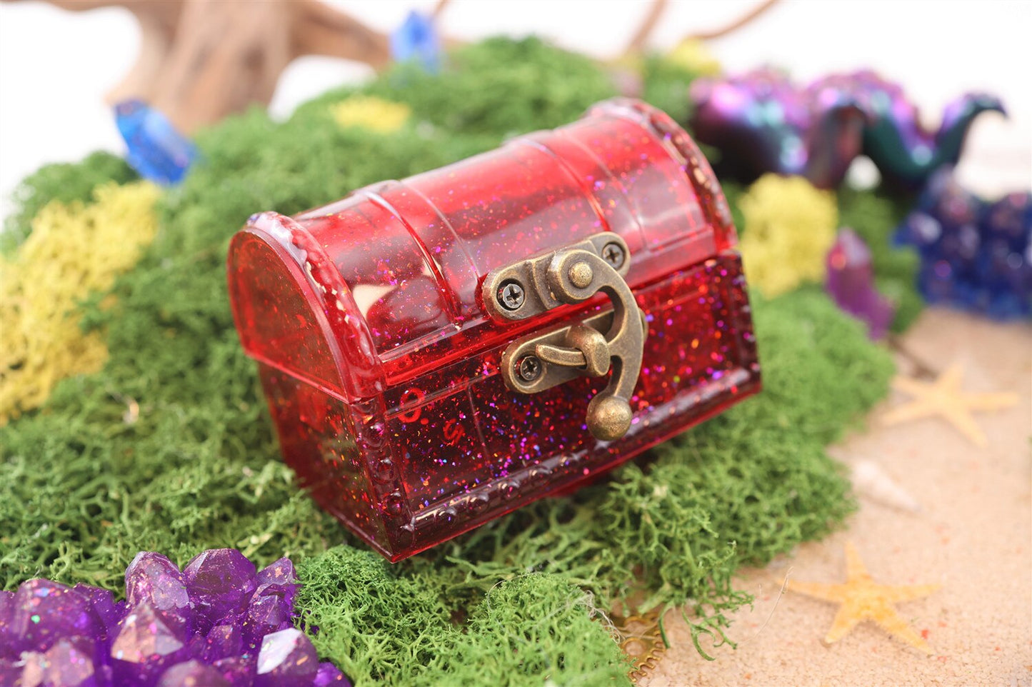DIY Treasure Chest Silicone Mold Handmade Storage Box Crystal Epoxy Mold Jewelry Dice Storage Box DIY Craft Gift Box Making Tool