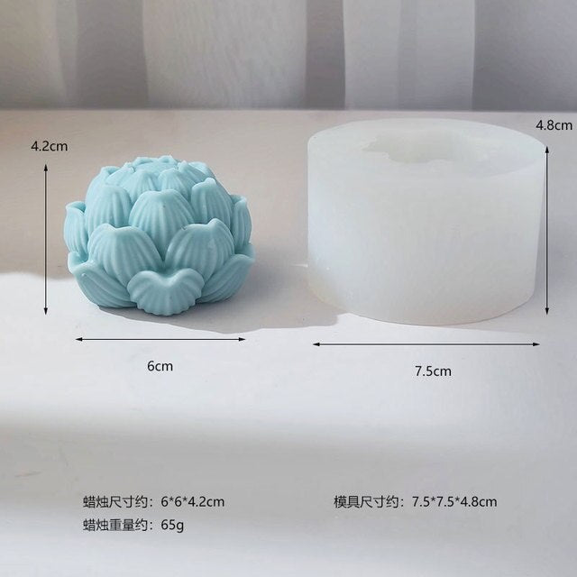 Flower ball Candle Silicone Mold DIY Lotus Petals Flowers Candle Making Tool Soap Resin Mold Valentine's Gifts Craft Home Decor