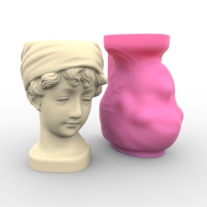 Large Roman girl Vase flowerpot silicone mold Greek goddess vase resin concrete silicone mold Succulents plant flower pot mold