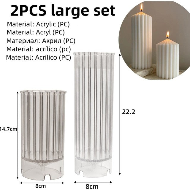 DIY Candle Silicone mold Line Stripe Cylinder Ball Candle Silicone Mold Geometric Shape Soap Silicone Mold craft clay molds