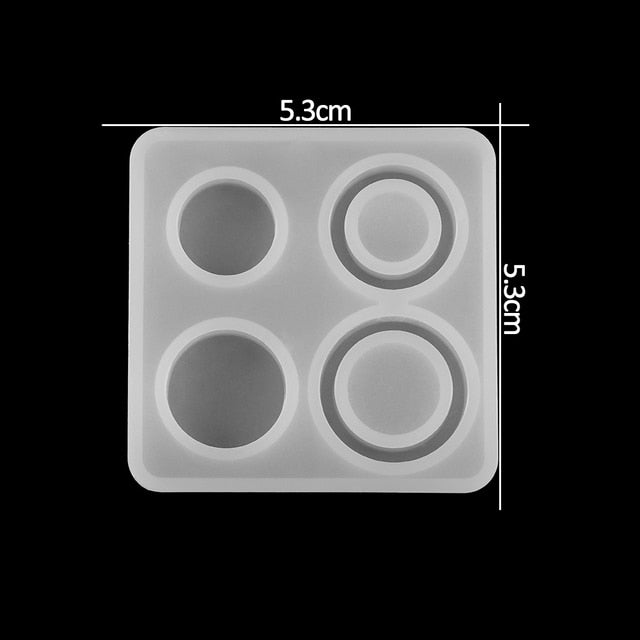 A variety of heart-shaped round oval rectangular silicone stud molds Mixed jewelry epoxy resin molds DIY jewelry making tools