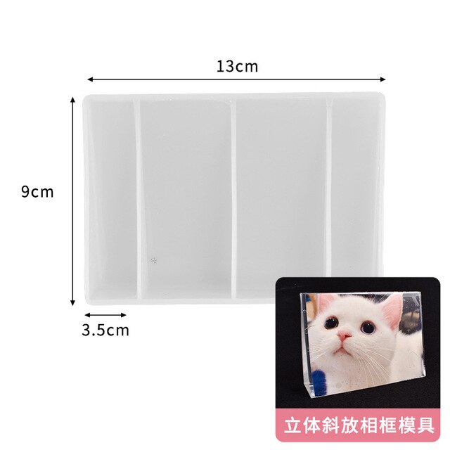 DIY Love Crystal Epoxy Resin Mold Rectangle Photo Frame with Base Silicone Mold Rectangle Photo Frame Crafts Jewelry Making