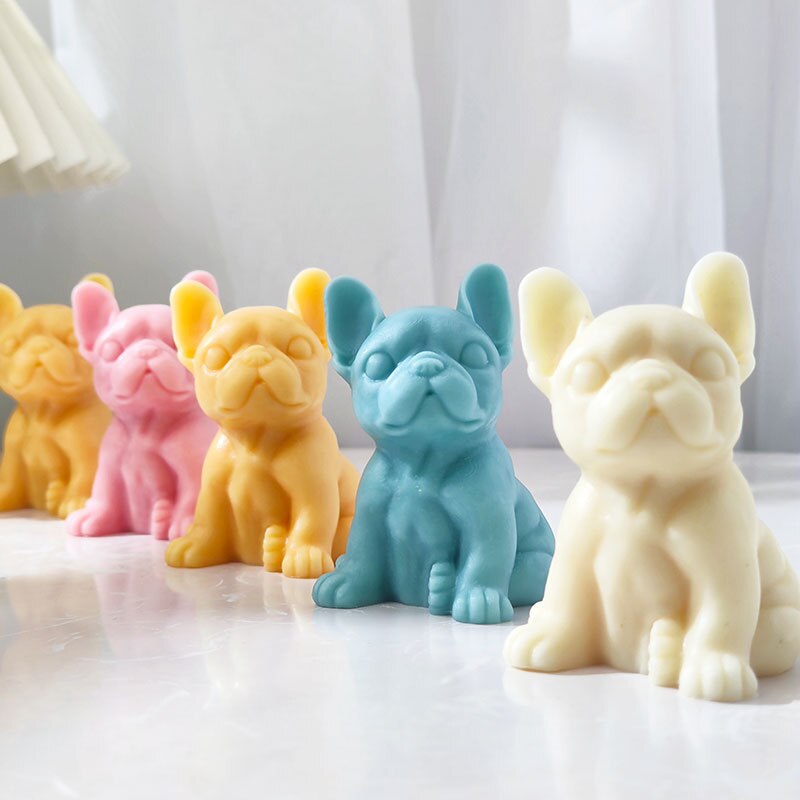 Cute Pug Silicone Candle Mold DIY Dog Animal Candle Making Resin Soap Ice Cubes Chocolate Cake Mold Gifts Craft Home Decoration
