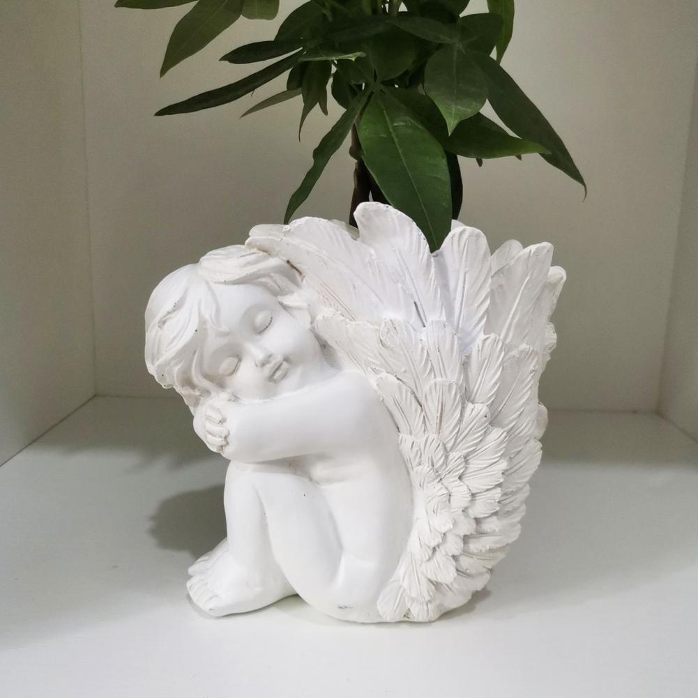 Hands Pray Angel Flowerpot Silicone Mold Wings Angel Vase Cement Silicone Mold Pen Holder Gypsum Mold Handicraft Home Decoration