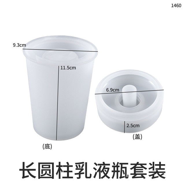 Aromatherapy Bottle Silicone Mold Lotion Bottle Soap Dispenser Resin Mould DIY UV Epoxy Handmade Home Decors Storage Tank Mould