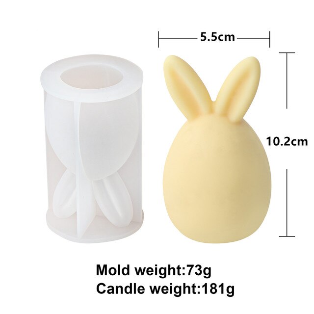 3D Egg Bunny Silicone Candle Mold Faceless Rabbit Head Aromatherapy Soap Plaster Resin Mould Candle Making Supplies Home Decor