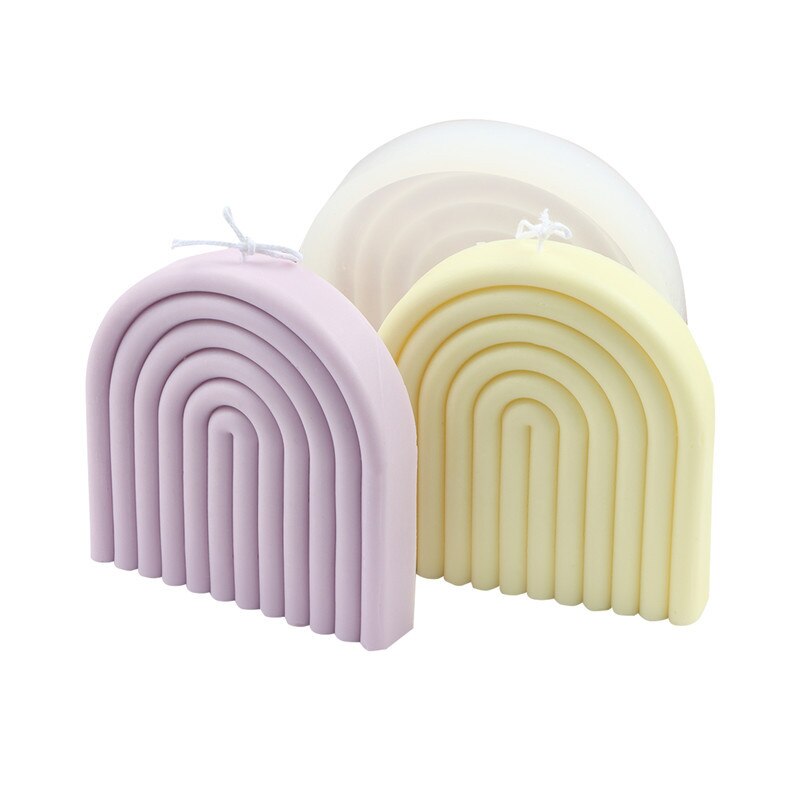 New DIY Candle Silica Gel Mould Line Arch Gypsum Technology Silicone Mold 3d Silicone Molds for Crafts 3d Handmade Aroma Candles
