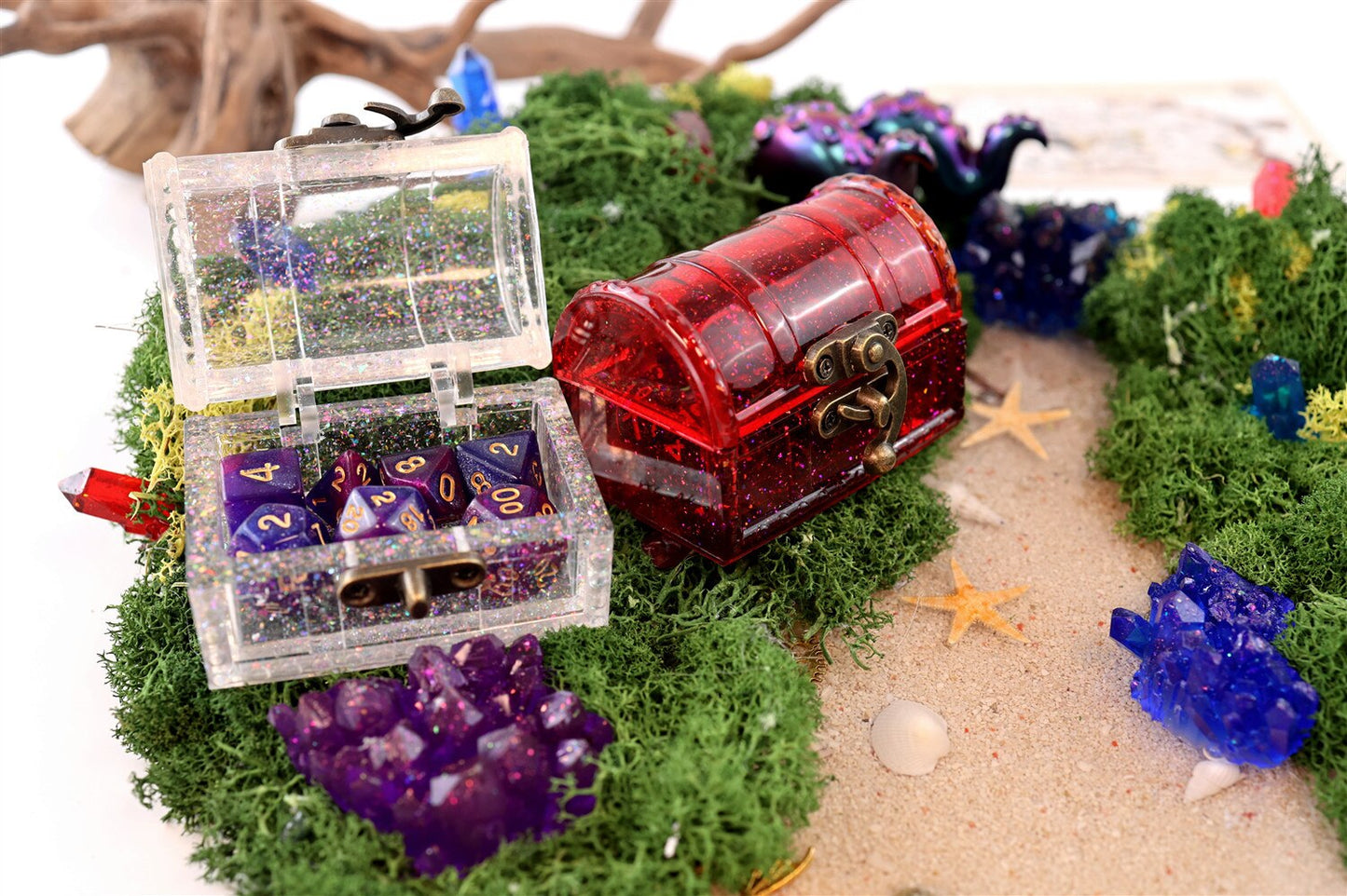 DIY Treasure Chest Silicone Mold Handmade Storage Box Crystal Epoxy Mold Jewelry Dice Storage Box DIY Craft Gift Box Making Tool