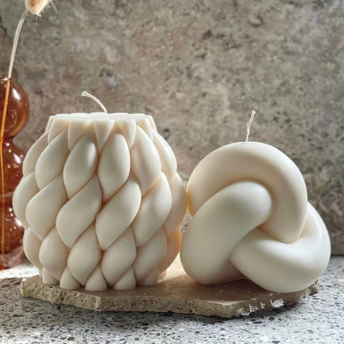 3D Several Wave Rotating Ball Silicone Candle Mold Geometric Irregular Art Ball Column Gypsum Epoxy Resin Ornament Silicon Molds