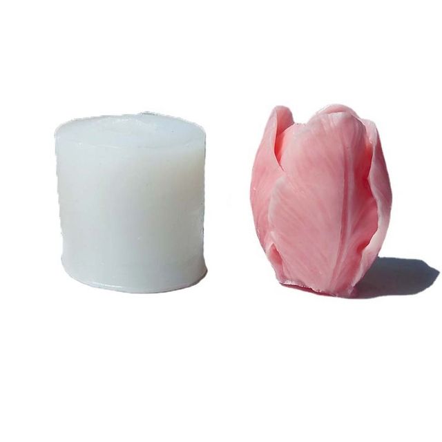 Epoxy Resin Handmade DIY Craft Clay Tools Tulip Bud Candle Mold 3D Art Wax Mold Soap Making Silicone Mould