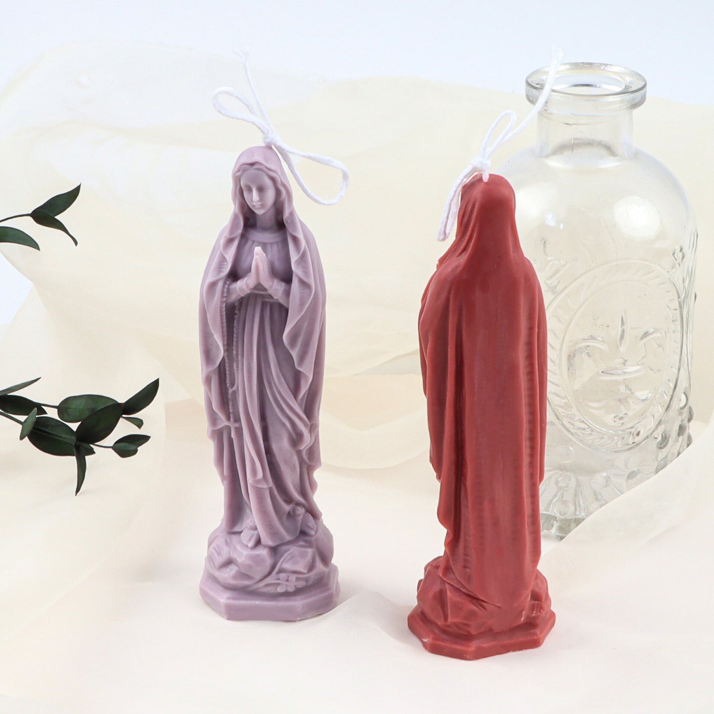 Maria Candle Silicone Mold 3D Holy Virgin Statue Epoxy Resin Silicone Mold Home Decoration Soap Silicone Mold clay molds