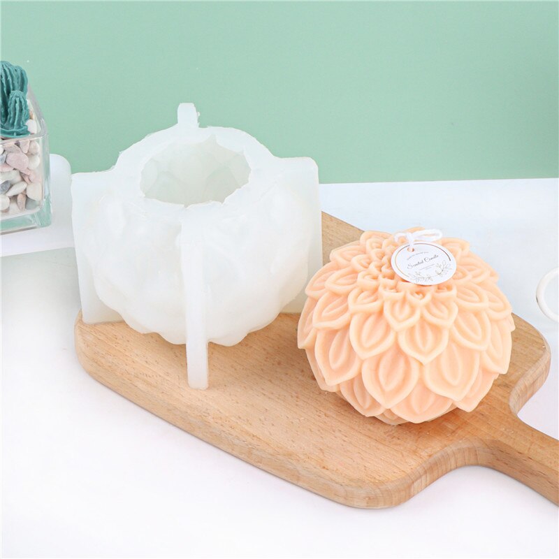 Flower ball Candle Silicone Mold DIY Lotus Petals Flowers Candle Making Tool Soap Resin Mold Valentine's Gifts Craft Home Decor