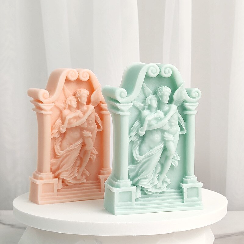 Large Medusa Bust Candle silicone Mold Geometry Acrylic Candle Mold European Style Roman Column Candle Mould Plastic Mold