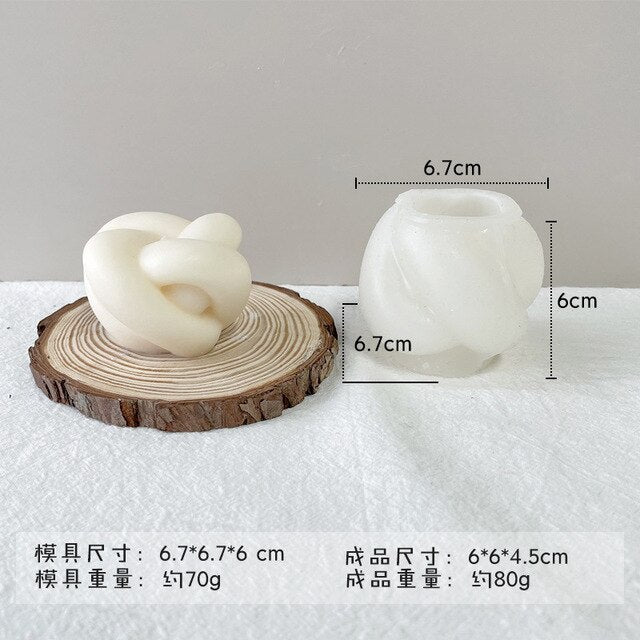 Screw Ball Scented Candle Mold Geometric Candle Mould DIY Handmade Candle Soap Make Wax Dessert Cake Mould Tool Home Decoration