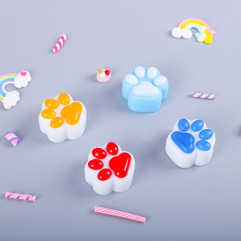 Mini Four-compartment Cat Paw Silicone Mold Candle DIY Crystal Epoxy Resin Crafting Mould Jewelry Making Keychain Pendants Home