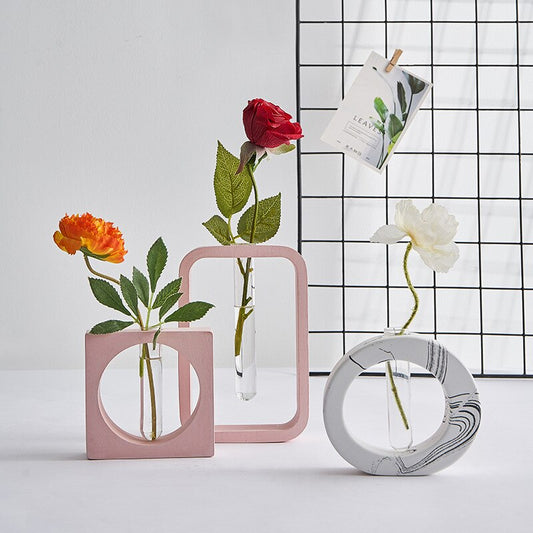 Test Tube Vase Resin Silicone Mold DIY Home Decor Plant Incubator Cement Epoxy Resin Molds with 3 pcs Test Tubes clay mold