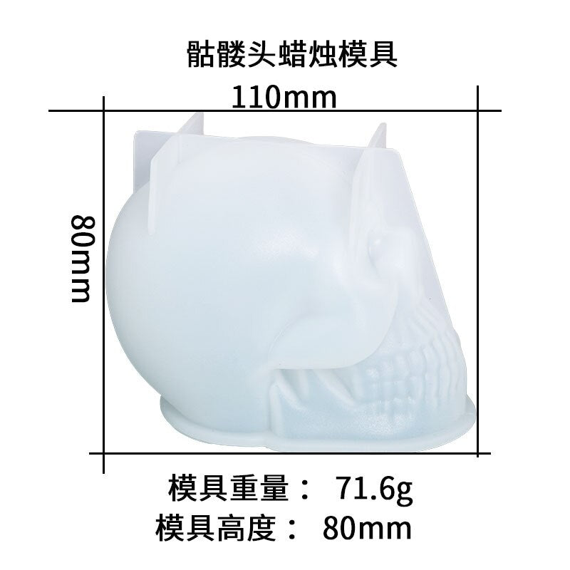 3D Skeleton Head Silicone Candle Mould UV Molds Resin Jewelry DIY Mold Resin Mold Making Plaster Soap Halloween Decoration Aroma