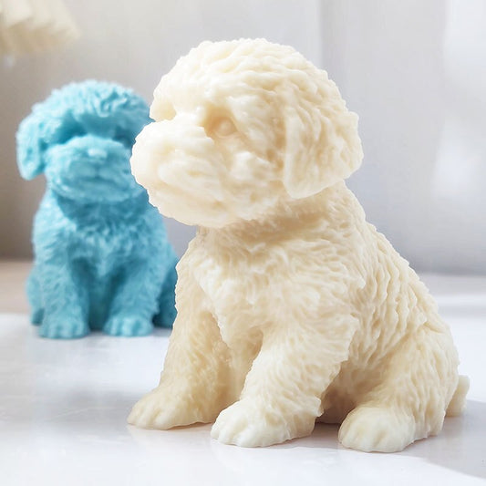 Large Dog Candle Mold Animal Teddy Puppies Soy Wax Silicone Mould Puppy Dog Lover Home Decor Christmas Gift Craft Supplies