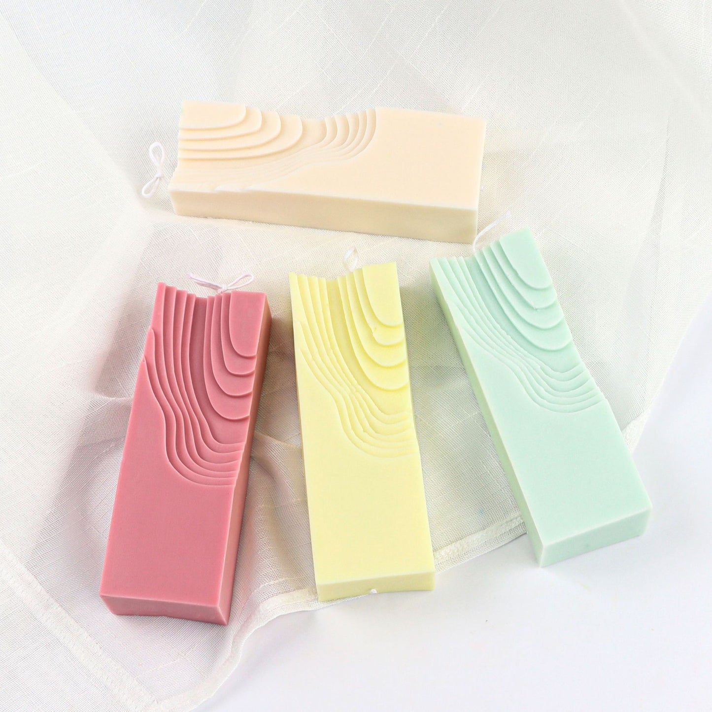 3d Stripe Cube Ripple Bowl Rectangle Candle Silicone Mold Diy Handmade Epoxy Resin Mold Ornament Candle Soap Making Home Decor