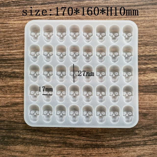 Skull Mold 40 Pieces Silicone Baking Mold Reusable Halloween DIY Resin Mold