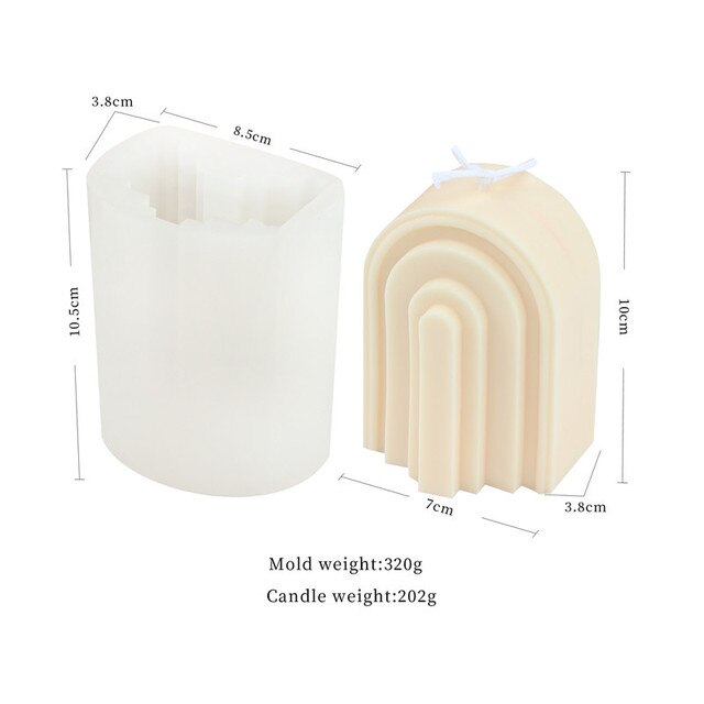 New DIY Art Geometric Rainbow U-Shaped Arch Candle Silicone Mold Handmade Craft Aromatherapy Candle Soy Wax Mould Home Decor
