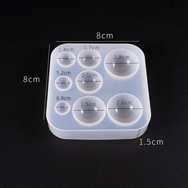 A variety of heart-shaped round oval rectangular silicone stud molds Mixed jewelry epoxy resin molds DIY jewelry making tools