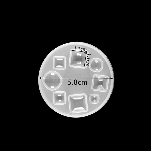 A variety of heart-shaped round oval rectangular silicone stud molds Mixed jewelry epoxy resin molds DIY jewelry making tools