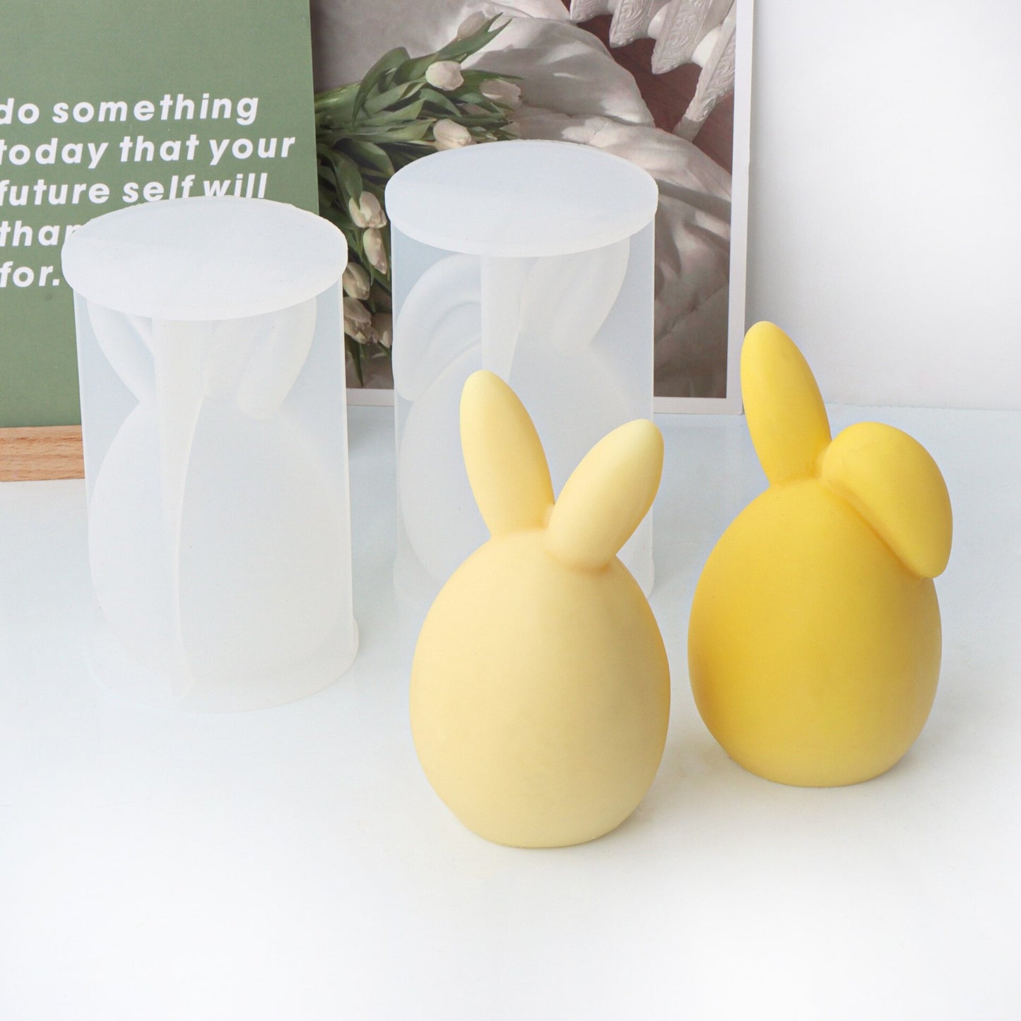 3D Egg Bunny Silicone Candle Mold Faceless Rabbit Head Aromatherapy Soap Plaster Resin Mould Candle Making Supplies Home Decor