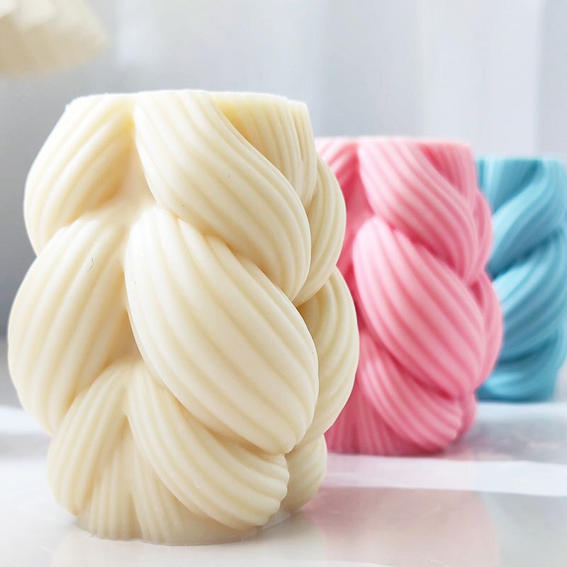 3D Swirl Twisted Knot Candle Molds Wave Twirl Taper Spiral Silicone Mould Geometric Abstract Decorative Wavy Soy Wax Mold clay
