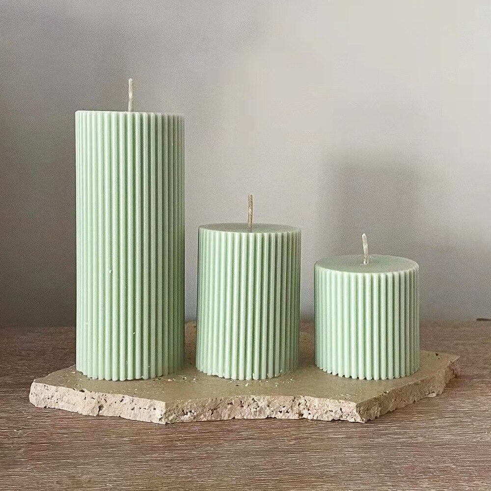 Regular geometry candle Acrylic mold stripe Cylindrical candle Plastic mold Spherical cylinder candle Silicone mould Home decor