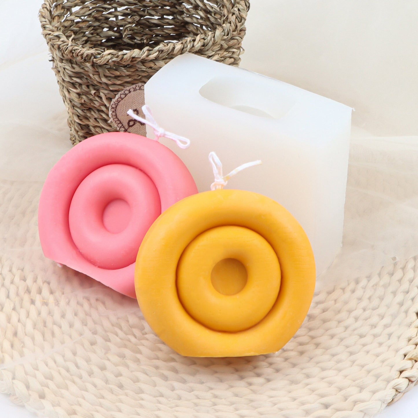 Round Doughnut Candle Mold Aesthetic Circle Ball Bubble Handmade Candles Silicone Mould For Home Decor Cake mould