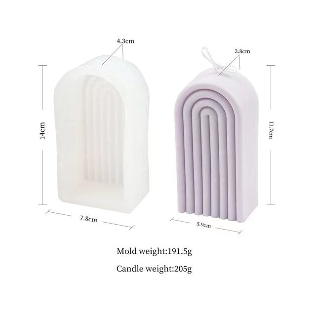 New DIY Art Geometric Rainbow U-Shaped Arch Candle Silicone Mold Handmade Craft Aromatherapy Candle Soy Wax Mould Home Decor