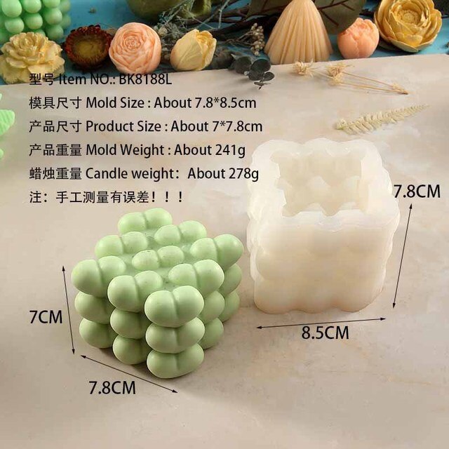 Love Silicone Candle Mold Heart shaped Rubik's Cube Candle Silicone Mold Home Decoration Cake Chocolate Silicone Mold clay molds