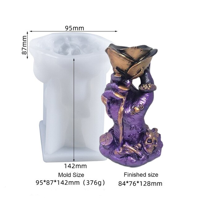 DIY Rose Hand Crystal Epoxy Resin Mold Ghost Claw Magic Hand Crystal Ball Halloween Home Decoration Candle Silicone Mould