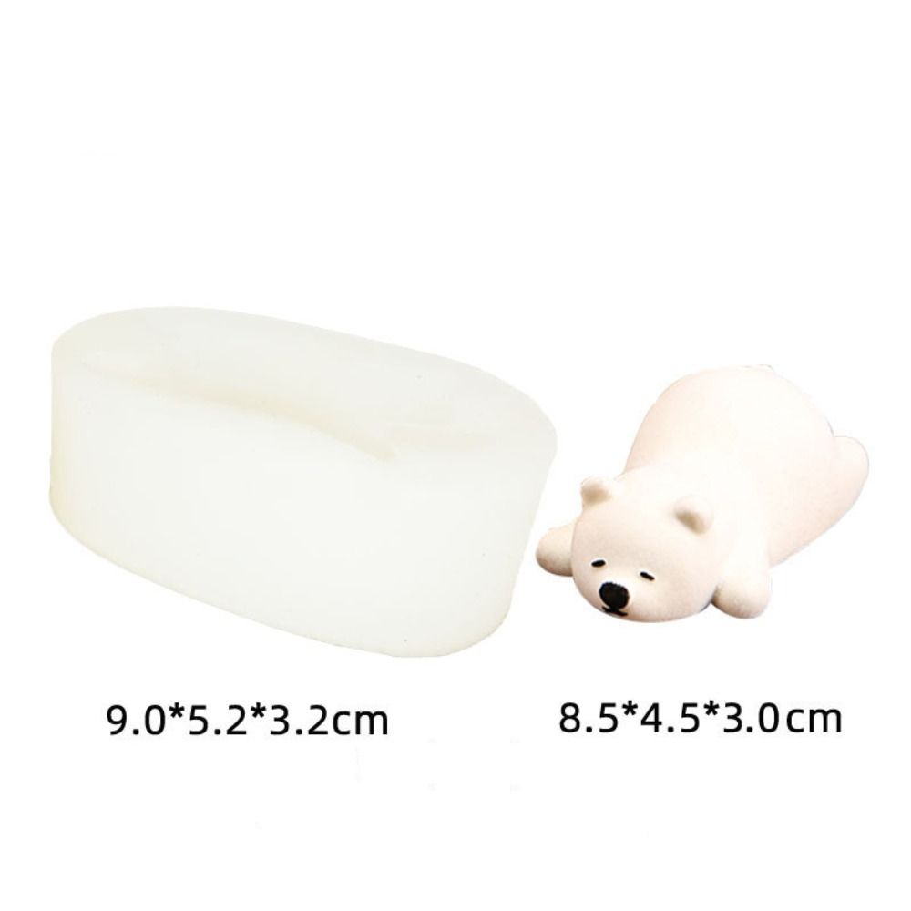 Epoxy Resin Handmade DIY Craft Clay Tools Soap Making Polar Bear Candle Mold 3D Art Wax Mold Silicone Mould