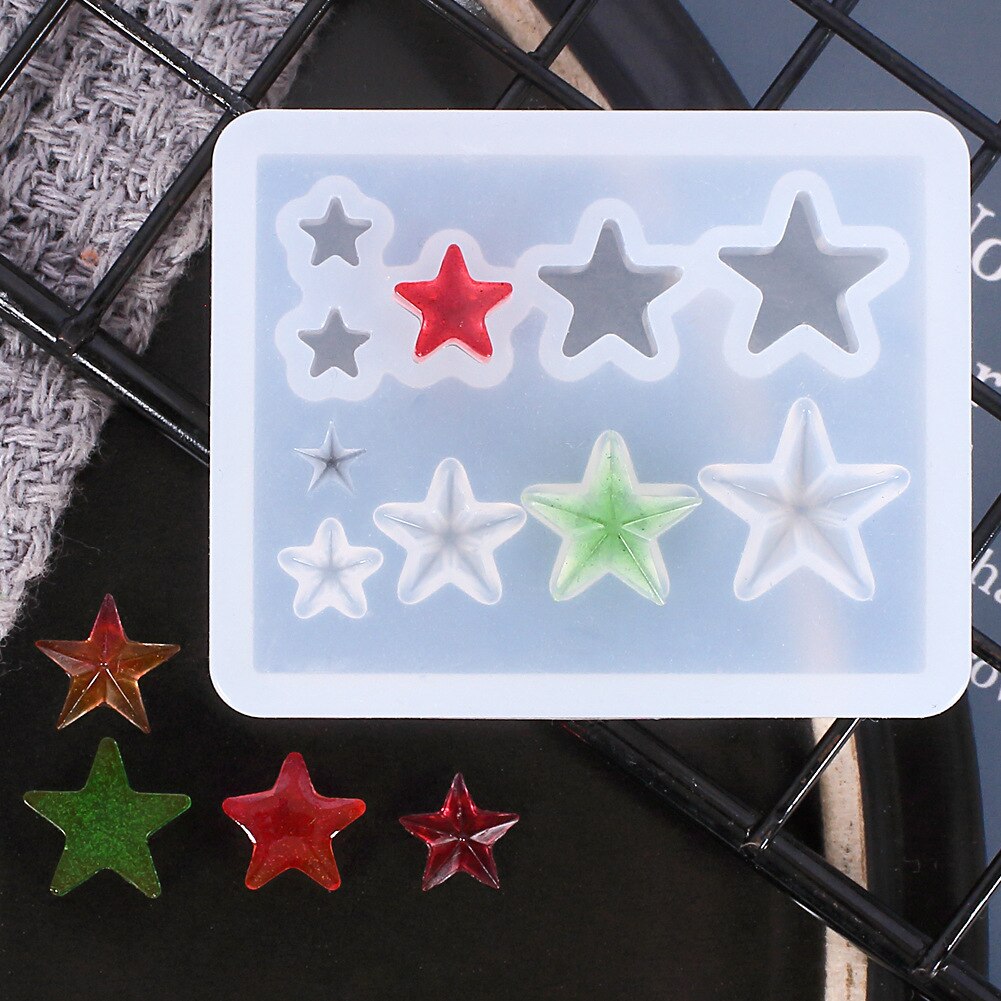 A variety of heart-shaped round oval rectangular silicone stud molds Mixed jewelry epoxy resin molds DIY jewelry making tools