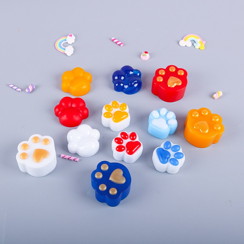 Mini Four-compartment Cat Paw Silicone Mold Candle DIY Crystal Epoxy Resin Crafting Mould Jewelry Making Keychain Pendants Home