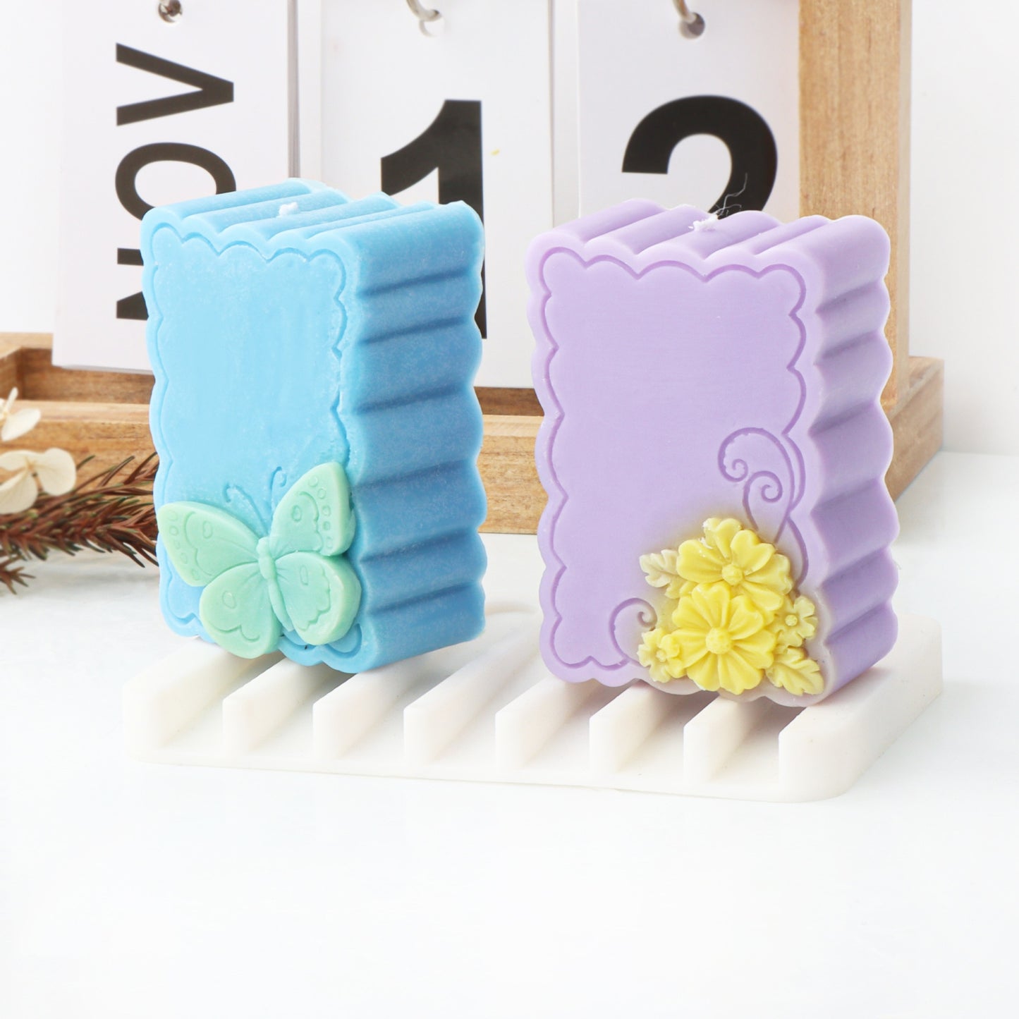 DIY Lily Square Candle Silicone Mold Butterfly Flower Candle Silicone Mold Moon Flower handmade Soap Silicone Mold Home Decor