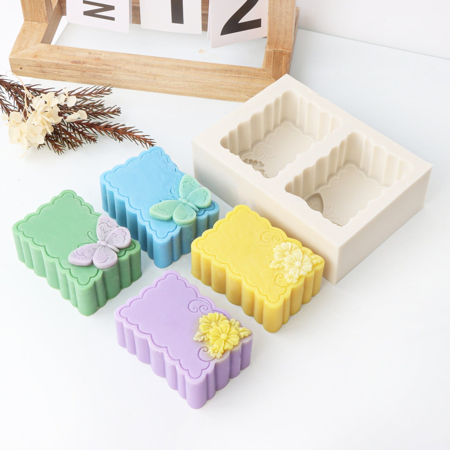 DIY Lily Square Candle Silicone Mold Butterfly Flower Candle Silicone Mold Moon Flower handmade Soap Silicone Mold Home Decor