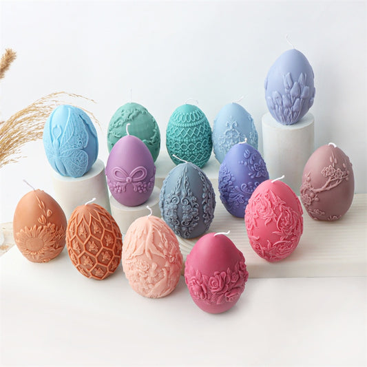 Carved Egg Silicone Candle Mold for DIY Aromatherapy Candle Plaster Ornaments Soap Epoxy Resin Mould Handicrafts Making Tool