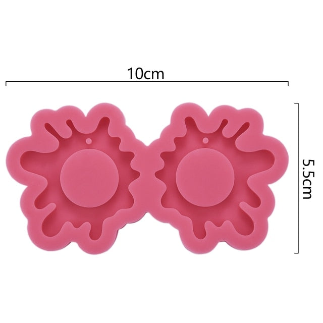 Resin Jewelry Molds Earring Pendant Silicone Molds Tear Drop Hoop Shape Hollow Out Earrings Epoxy Casting Mold For Key Chains