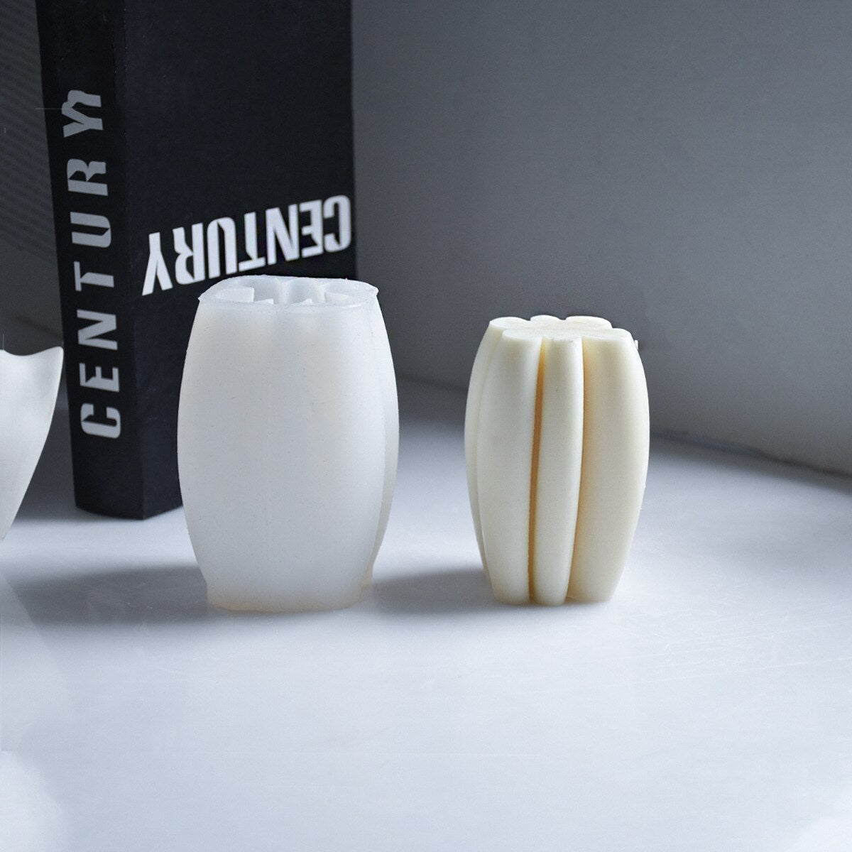 DIY Irregular geometric stripe wavy column candle silicone mold rotary stripe candle silicone mold home decoration clay mold