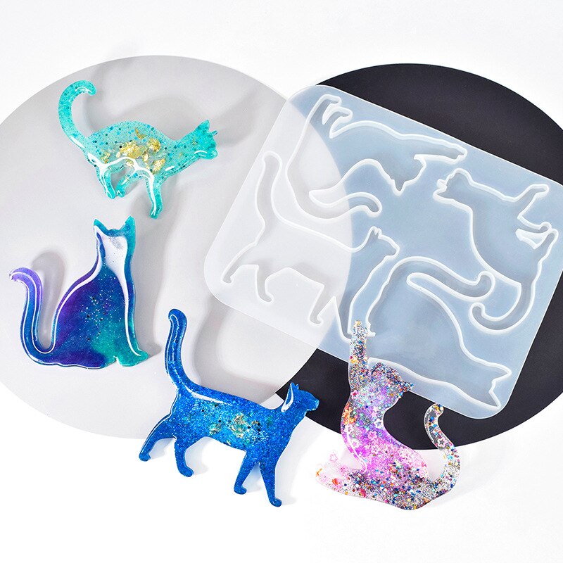 Cat Brooch Crystal UV Resin Mould Jewelry Silicone Mold DIY Intersperse Decorate Making Mold Craft Making Accessory Casting Tool