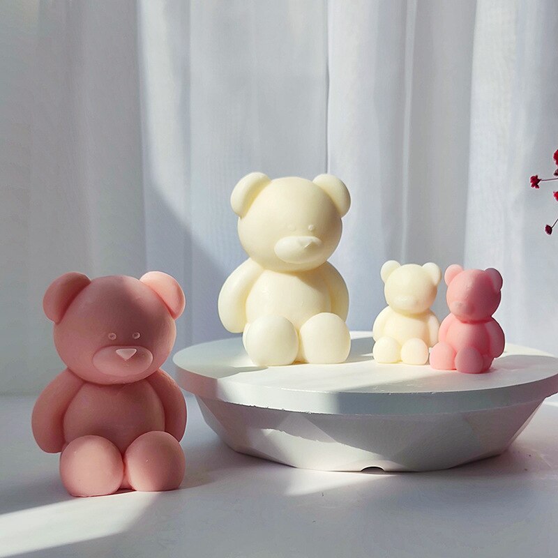 New Bear Body Candle Mold For Handmade Candles Silicon Molds Silicone Crafts Candle Making Supplies Gift Home Decoration