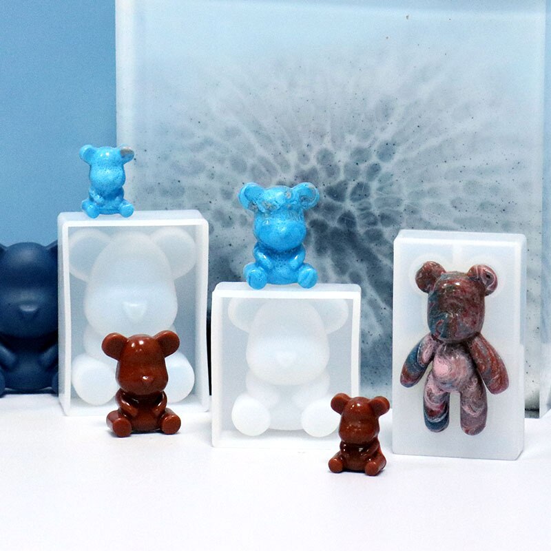 Silicone Bear Shape Mould Animals UV Molds For Resin Jewelry DIY Mold Resin Molds Transparent Making Tool DIY Kids Toy Wedding