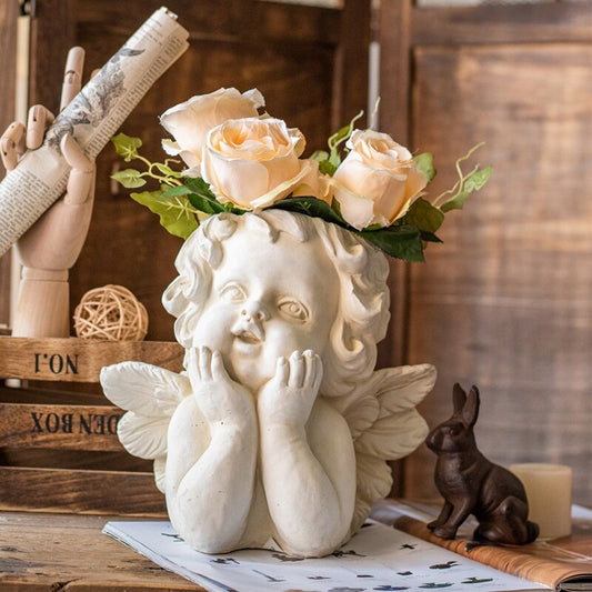 3D Silicone Molds Cute Angel Silicone Gel Mould Succulent Plant Pot Home Decor DIY Cactus Plaster Clay Resin Craft clay mold