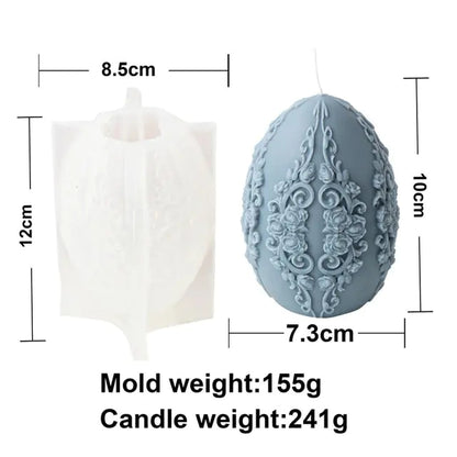 Carved Egg Silicone Candle Mold for DIY Aromatherapy Candle Plaster Ornaments Soap Epoxy Resin Mould Handicrafts Making Tool